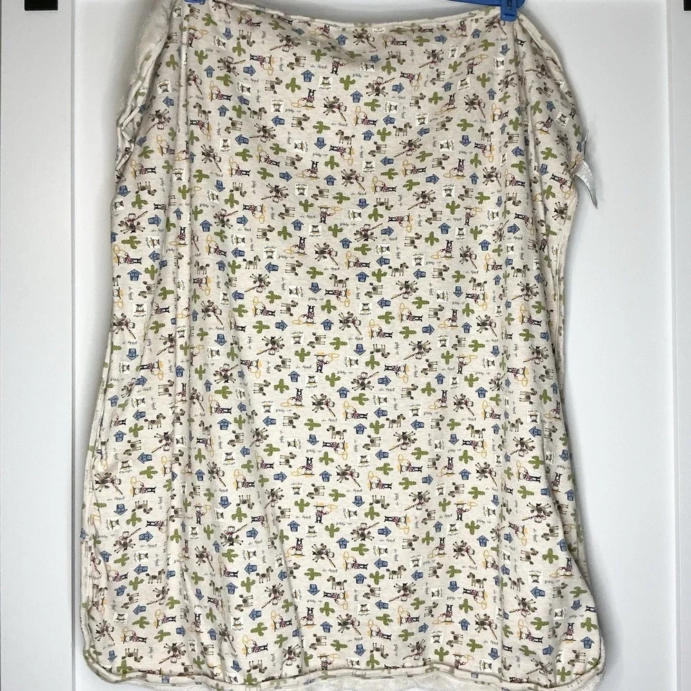 Koala Baby Blanket‎ Vintage Beige Security Cowboy Horse Western Giddy Up Boots